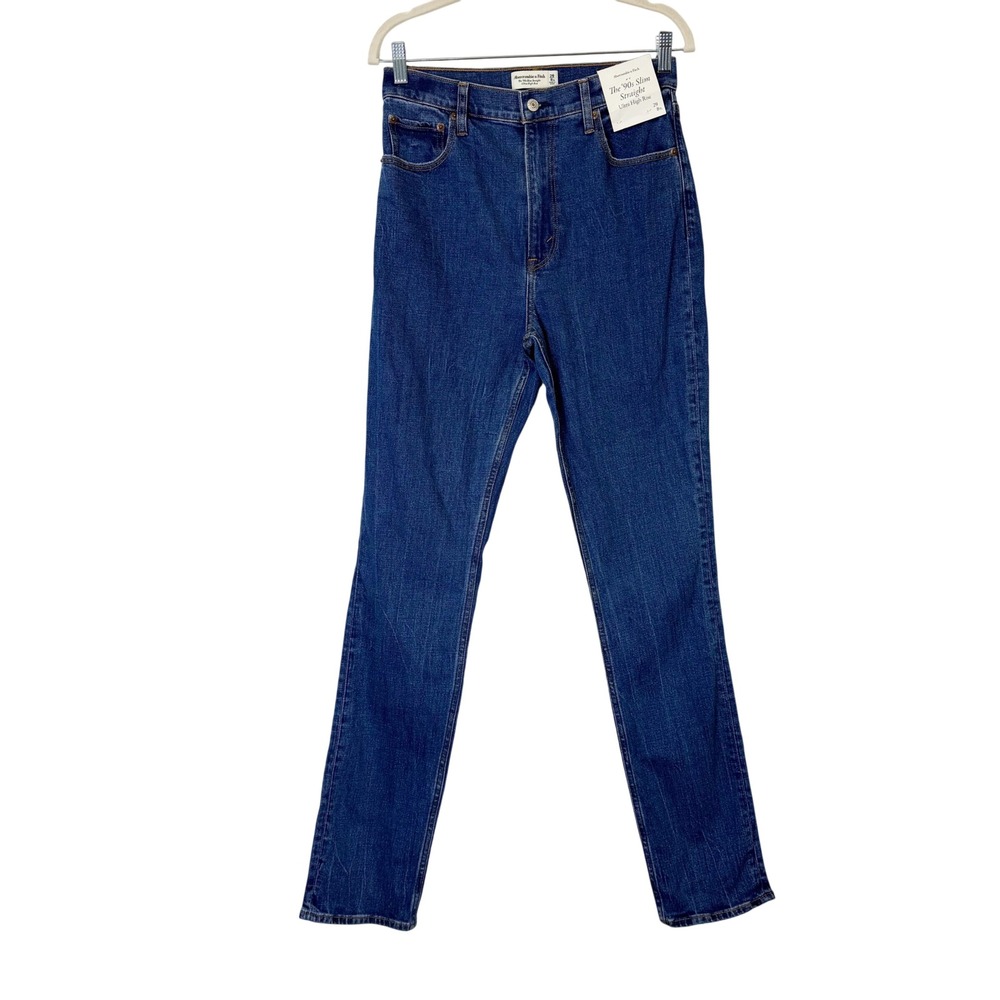NEW Abercrombie & Fitch 90s Slim Straight Ultra High Rise Women's 29 8XL Long